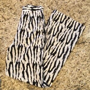 PrettyLittleThing Black and White Zebra Stripe Wide Leg Trousers